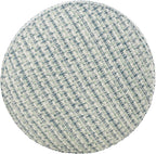 LR Home Interwoven Coastal Delight Indoor Outdoor Pouf, Blue/Green/White, 20" x 20" x 20"
