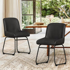 LUE BONA Comfortable Dining Room Chairs Set of 4, Modern Upholstered Kitchen Chairs with Padded Back & Thick Metal Legs for Dining Room, Black PU Leather