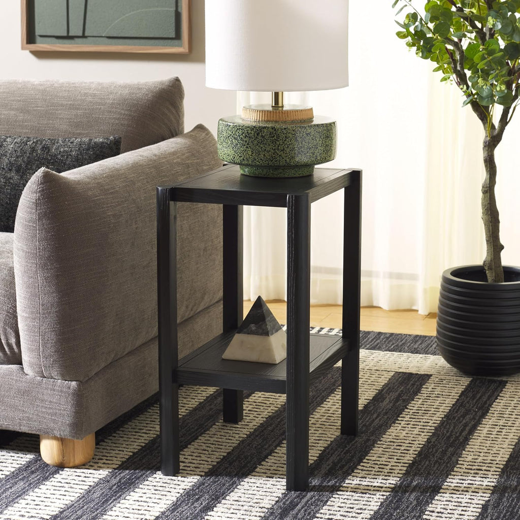 SAFAVIEH Home Collection - Hendro Accent Table, Black Rectangular Side Table with 1 Shelf, Fully Assembled (ACC2401B)