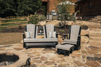 LuxCraft Poly Glider Footrest Ottoman (Weatherwood & Chestnut Brown)