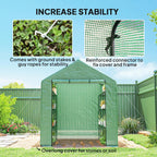Outsunny 8' x 6' x 7' Walk-in Greenhouse, PE Cover, 4-Tier Shelves, Steel Frame Hot House, Roll-Up Zipper Door for Flowers, Vegetables, Saplings, Tropical Plants, Green