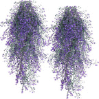 RECUTMS Vine Plant Fake 4 Pcs Ferns Plants Large Faux Artificial Hanging Plants Wall Plants Fake Ivy Room Decor Home Garden Wedding Party Indoor Outdoor Decorations(Purple 4P)