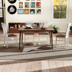 Giantex Wooden Dining Chairs Set of 2, Farmhouse Kitchen Chair with Hollowed Backrests & Rubber Wood Seats, Rustic Wood Side Chairs for Home Living Room Restaurant
