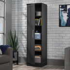 Sauder HomePlus Kitchen Pantry Storage Cabinet Slim Single Door with Adjustable Shelves, Living Room Storage Cabinet, in Raven Oak