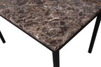 Metal Dining Table with Laminated Faux Marble Top Black - 45" Square Contemporary Kitchen Table for 4 Sturdy Metal Legs Easy Assembly