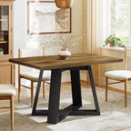 Tribesigns 47-Inch Dining Table for 4 People, Modern Kitchen Table with Wooden Legs, Dinner Table for Kitchen, Dining Room, Small Space, Black and Brown