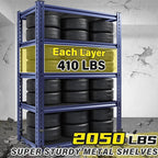 REIBII Garage Shelving 72" H Storage Shelves Sturdy Metal Shelves Heavy Duty 5 Tier Metal Shelving for Kitchen Closet Basement Warehouse 72" H x 32" W x 17.1" D Blue