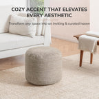 Anji Mountain 17" H x 22" W Handmade Pouf Ottoman for Living Room & Couch