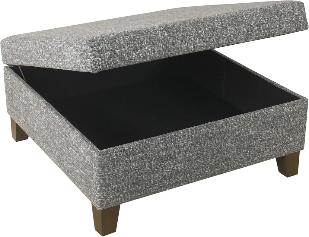 HomePop 32" Square Storage Ottoman - Slate Gray