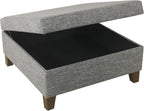 HomePop 32" Square Storage Ottoman - Slate Gray