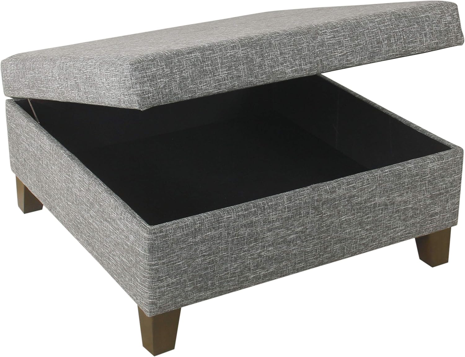 HomePop 32" Square Storage Ottoman - Slate Gray