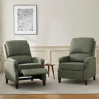 VKNOW Recliner Chair, Fabric Recliner with Soft Armrest, Home Theater Seating with Adjustable Push Back and Lumbar Support, Single Sofa for Adults, Lounge Chair for Living Room, Bedroom（Green）