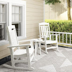 NAVINE Outdoor Rocking Chairs Set of 2, Oversized High Back Patio Rocking Chairs, All Weather Porch Rocking Chairs for Outside. White