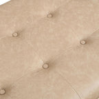 Merax 48.4" Rectangle Tufted Upholstered Cocktail Ottoman, Leather Ottoman Coffee Table, PU Leather Ottoman for Living Room, Bedroom, Office,Taupe Brown