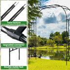 Garden Arch Trellis, Trellis Arch for Climbing Plants Outdoor, 8.2 x 7.9FT Metal Full Garden Arbor, Garden Trellises for Patio Lawn Backyard, Large Archway Decoration Black 98.4" x 94.5in