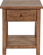 Coaster Home Furnishings Payne 1-Drawer Wood End Table with Shelf Distressed Brown