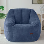 MAXYOYO Bean Bag Chair for Adults, Foam-Filled Floor Sofa for Reading | Bean Bag Chair for Adult with Filler, Cozy Living Room Chair for Bedroom Dorm, Dusty Blue