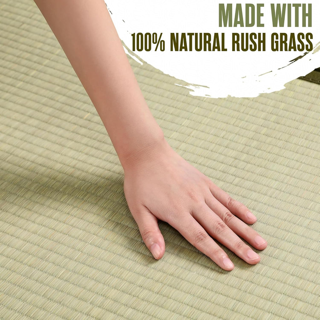 Tatami Mat, Tatami Mattress, Japanese Sleeping Mat, Traditional, 80x40 | Houseables Japanese Floor Mattress, Twin XL, Bamboo Sleeping Rug, Kotatsu Floor Bed, Futon, Goza, Rush Grass, Folding