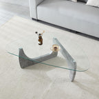 Btrpily Wooden Coffee Table - Modern Marble Coffee Table， Contemporary, Stylish, High-End Furnishing for Your Living Room (Marble Stone, Triangle)