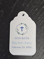 Mi Bautizo Baptism Christening Personalized Thank You Tags 20 pcs - More Colors Available (White/Blue)