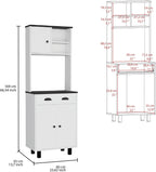 Salem Kitchen Pantry with 2 Cabinets, 2 Open Shelves, and Drawer