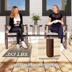 Outsunny Outdoor Glider Chair with Table 2-Seat Patio Loveseat Coffee Brown | Rocking Chair Swing Love Seat, Breathable Sling, Backyard Garden Porch