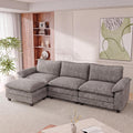 Homall 118.9" L Shaped Cloud Couch, Modular Sectional Sofa for Living Room | Comfy Chenille, Movable Ottoman, 30" Deep Seat, Washable Cover, Sturdy Frame, High-Density Foam, Easy Assembly, Light Grey