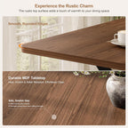 55 inch Dining Table for 4-6, Rectangle Kitchen Table with Storage Shelf, Space Saving Modern Farmhouse Design with Sturdy Metal Legs for Dining Room & Small Apartments