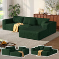 MoonSpeak 107" Sectional Couches for Living Room.Deep Seat Corduroy L Shaped Modular Sofa.Cloud Sectional Sofa.Upholstered Couches with Oversized Chaise(Green,Right Chaise)