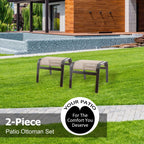 Summerville Outdoor Ottomans Textliene Patio Furniture Small Seating Furniture Aluminum Metal Footstools for Rest Set of 2