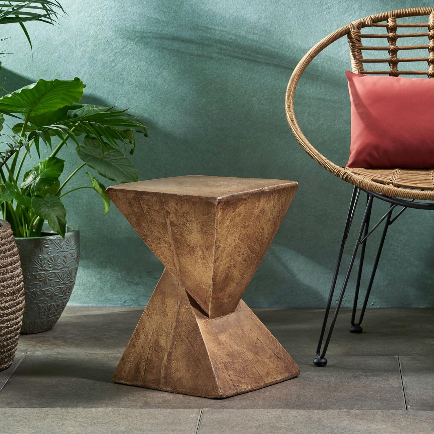 18" H Modern Side Table – Stylish Narrow Cent Table Compatible with Living Room,Bedroom,or Office – Versatile Home Furniture with Design and Sturdy Construction,Natural Color