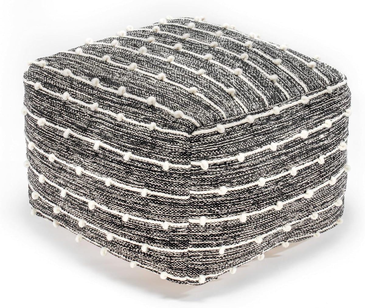 Anji Mountain Pouf Ottoman Foot Rest, Handmade Ottoman Pouf, Comfortable Foot Stool, Decorative Floor Seating for Living Room Decor, Bedroom & Home Décor Accent - Badger