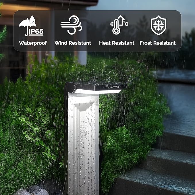 Solar Pathway Lights 2Pack, Waterproof Bright LED Modern Decorative Path Light for All Outdoor uses Backyard, Walkway, Landscape, Driveway, Lawn, Patio, Garden Yard. 2 Brightness Modes (Cool White)