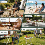 SUNNYFEEL Folding Camping Table - Lightweight Aluminum Portable Picnic Table for Cooking, Beach, Hiking, Travel, Fishing, BBQ, Indoor Outdoor Small Foldable Camp Tables