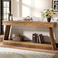 Tribesigns 70.9 Inch Extra Long Console Table for Entryway, 2-Tier | Narrow Sofa Table, Behind Couch Table, Farmhouse Entryway Table with Storage, for Living Room, Hallyway, Foyer, Rustic Brown