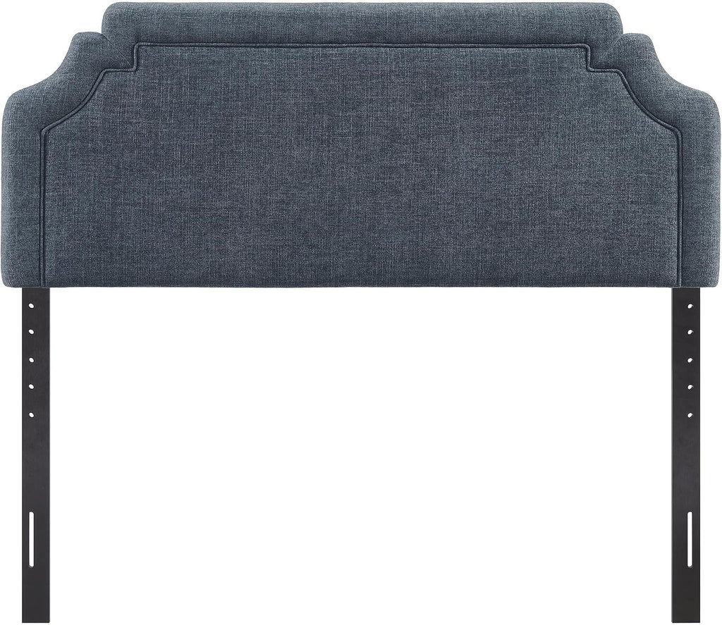 Modway Magnolia Queen Size Upholstered Fabric Headboard in Slate Blue - Padded Cushioned Headboard with Woven Heathered Upholstery and Adjustable Mounting Positions