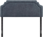 Modway Magnolia Queen Size Upholstered Fabric Headboard in Slate Blue - Padded Cushioned Headboard with Woven Heathered Upholstery and Adjustable Mounting Positions