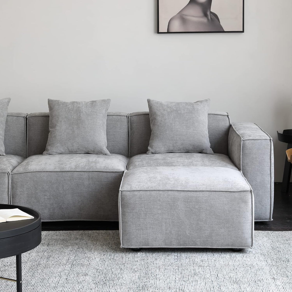 Acanva Zola Modular Sectional Living Room Sofa Set, L-Shape