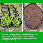 CJGQ Fabric Raised Garden Beds Outdoor, 3Pack 2X2 Ft 4 Grids Plant Grow Bags, Vegetables Planter Raised Bed for Growing Potatoes Flowers, Square Plant Growing Container Bags for Outdoor