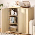 Fluted Sideboard Buffet Cabinet with Storage, Wood Sideboard Cabinet with Doors, Small Credenza Buffets & Sideboards for Kitchen Room, Accent Cabinets for Entryway Living Room Hallway Home