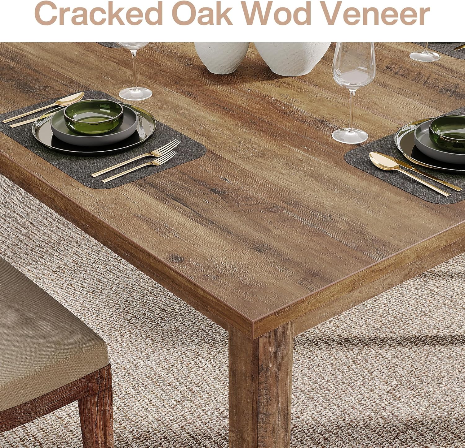 Tribesigns Wood Dining Table Modern Kitchen Table for Dining Room Living Room, 2-4 People Dining Room Table Square Dinner Tables with Wooden Legs Thick Top for Small Space, Grayish-Brown (Only Table)