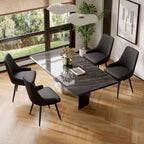 Faux Leather Chairs Set of 4, Waterproof Padded Seat,Black | Modern Dining Chair, Metal Legs, Ergonomic Wide Backrest, Stain Resistant, Easy 10-Min Assembly, Kitchen Living Room