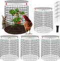 Hi Sasara 5 Sets Wire Plant Protectors Cage with Staples,11.8" Dia x 11.8" H,Plant Protector with Round Lids to Keep Animals Out,Wire Plant Protector Cage for Plants Vegetables Flower