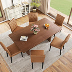 Welzona 71-inch Rectangle Dining Table for 6-8, Farmhouse Kitchen & Dining Room Table with Walnut Finish, Durable and Easy-Clean Surface, Sturdy Dinner Table for Family Gatherings, Home Office