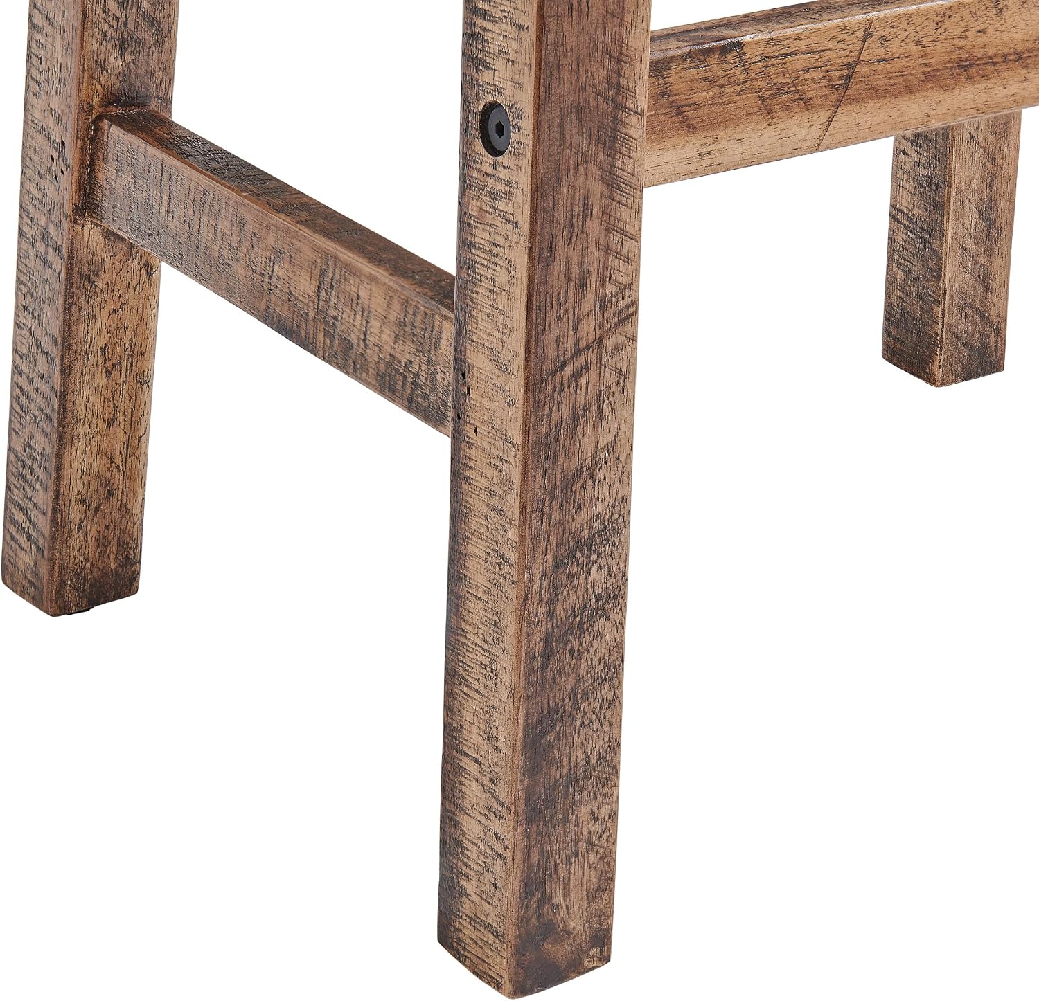 Alaterre Durango Solid Wood Rustic Bar Stool Set of 2, Natural, 26-Inch | Counter Height Backless Barstool Kitchen Seating with Saddle Seat, Barstools for Kitchen and Home Bar