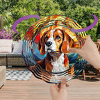 Beagle Dog Wind Spinners Outdoor Dog Memorial Gifts, 3D Metal Kinetic Hanging Garden Wind Spinner, Spinner Decor, Wind Sculptures for Outdoor & Indoor, Window, Yard Decor (Beagle 2)