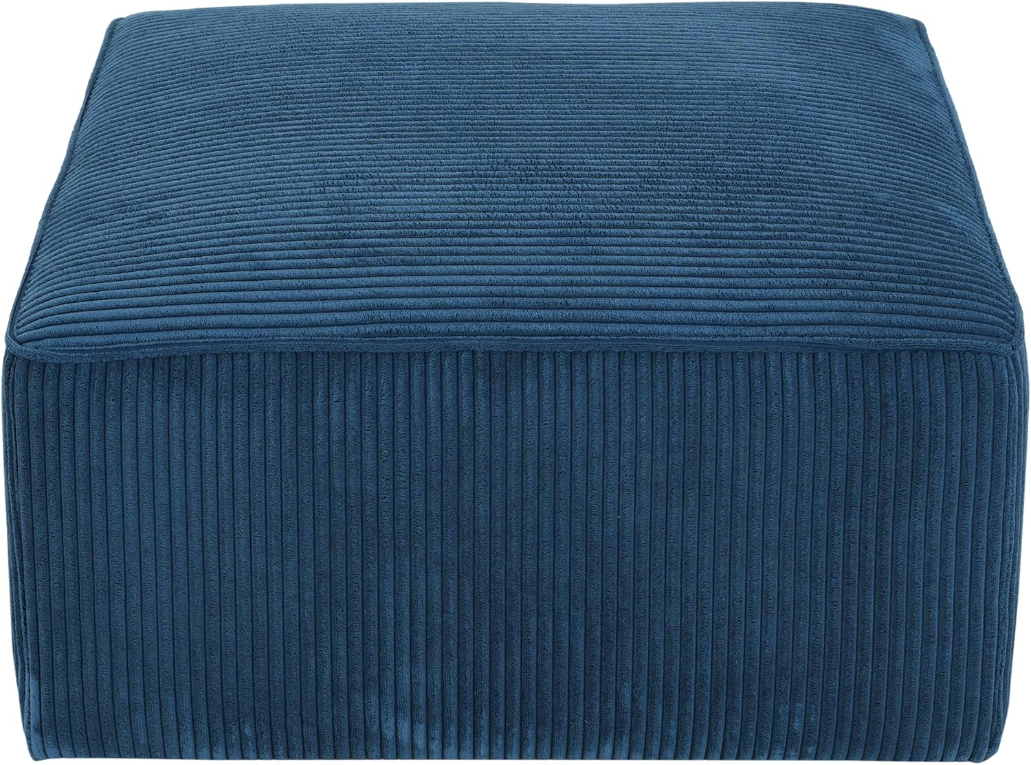 Christopher Knight Home Isa Corduroy Ottoman Footstool, Square Pouf Poufee Footrest Ottoman Large Seat, Modern Side Table for Living Room Bedroom Home Decor, Navy Blue, 30"