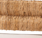 Bali & pari Ismael Accent Bench - Handwoven Seagrass Accent Seating with Mahogany Wood Frame, Raised Back Bench for Entryway or Living Room