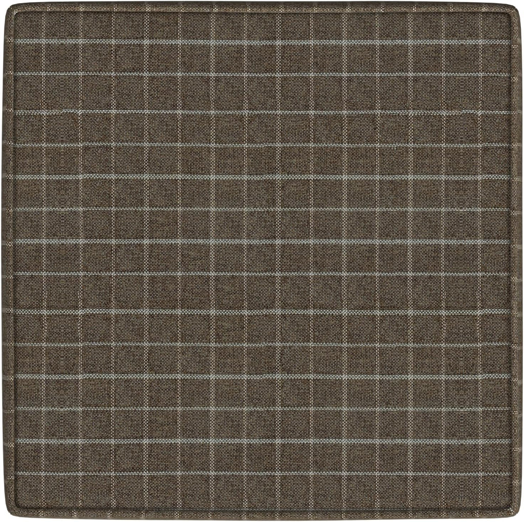 Homepop Home Decor Classic Square Storage Ottoman with Lift Off Lid | Ottoman with Storage for Living Room & Bedroom, Brown Window Pane Fabric