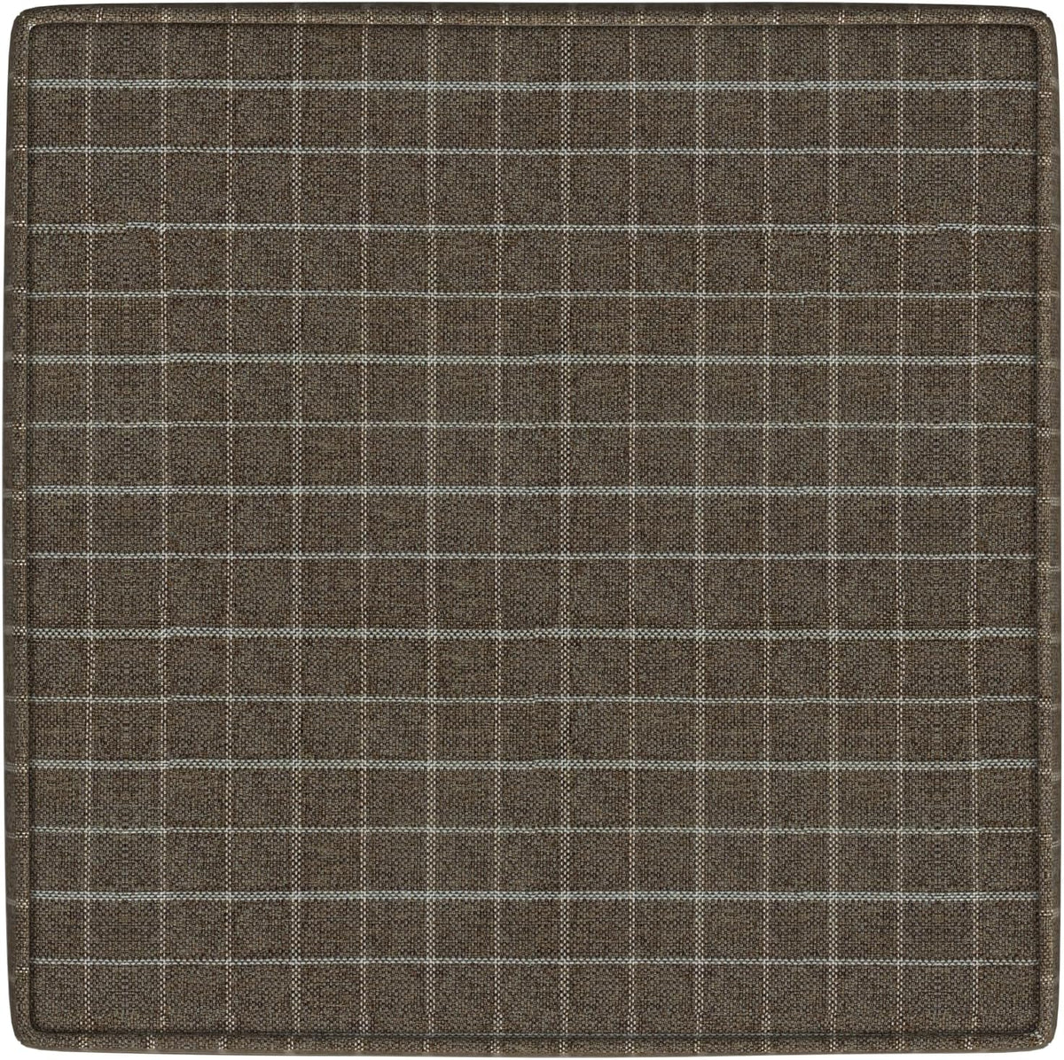 Homepop Home Decor Classic Square Storage Ottoman with Lift Off Lid | Ottoman with Storage for Living Room & Bedroom, Brown Window Pane Fabric